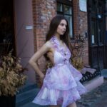 Платье цветочное с воланами